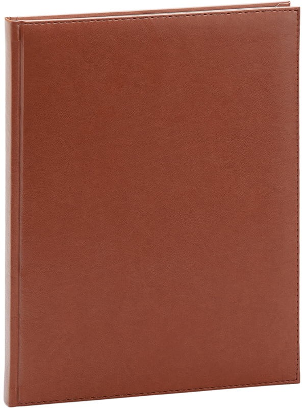 Agenda A4 nedatata, semn de carte, 232 pagini, coperta buretata, maro - imagine 6